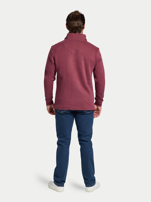 Classic French Rib Quarter Zip - Burgundy