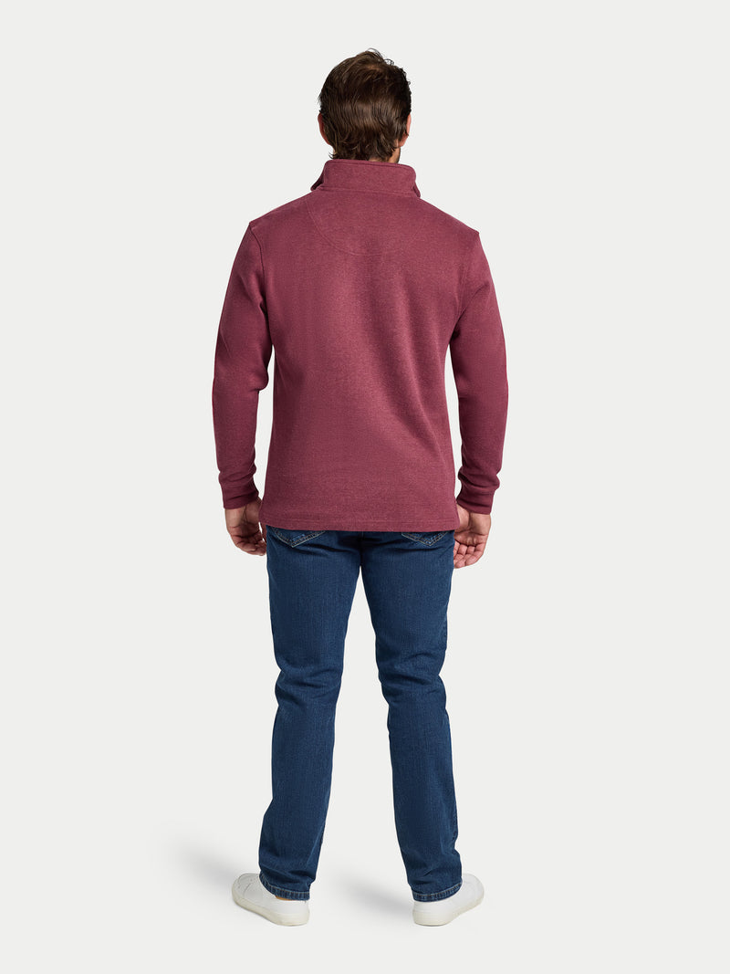 Classic French Rib Quarter Zip - Burgundy