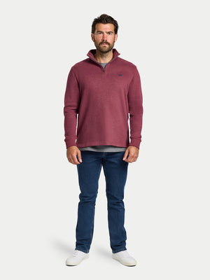 Classic French Rib Quarter Zip - Burgundy