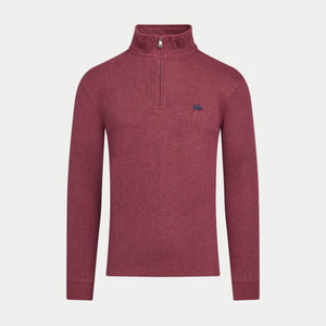 Classic French Rib Quarter Zip - Burgundy