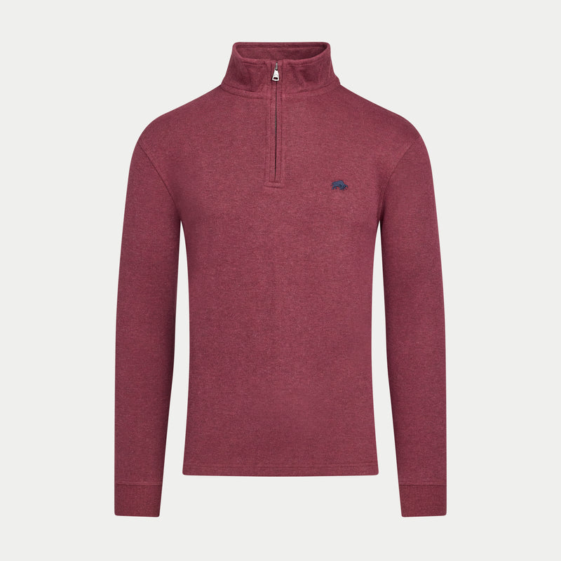 Classic French Rib Quarter Zip - Burgundy