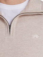 Classic French Rib Quarter Zip - Biscuit Clearance
