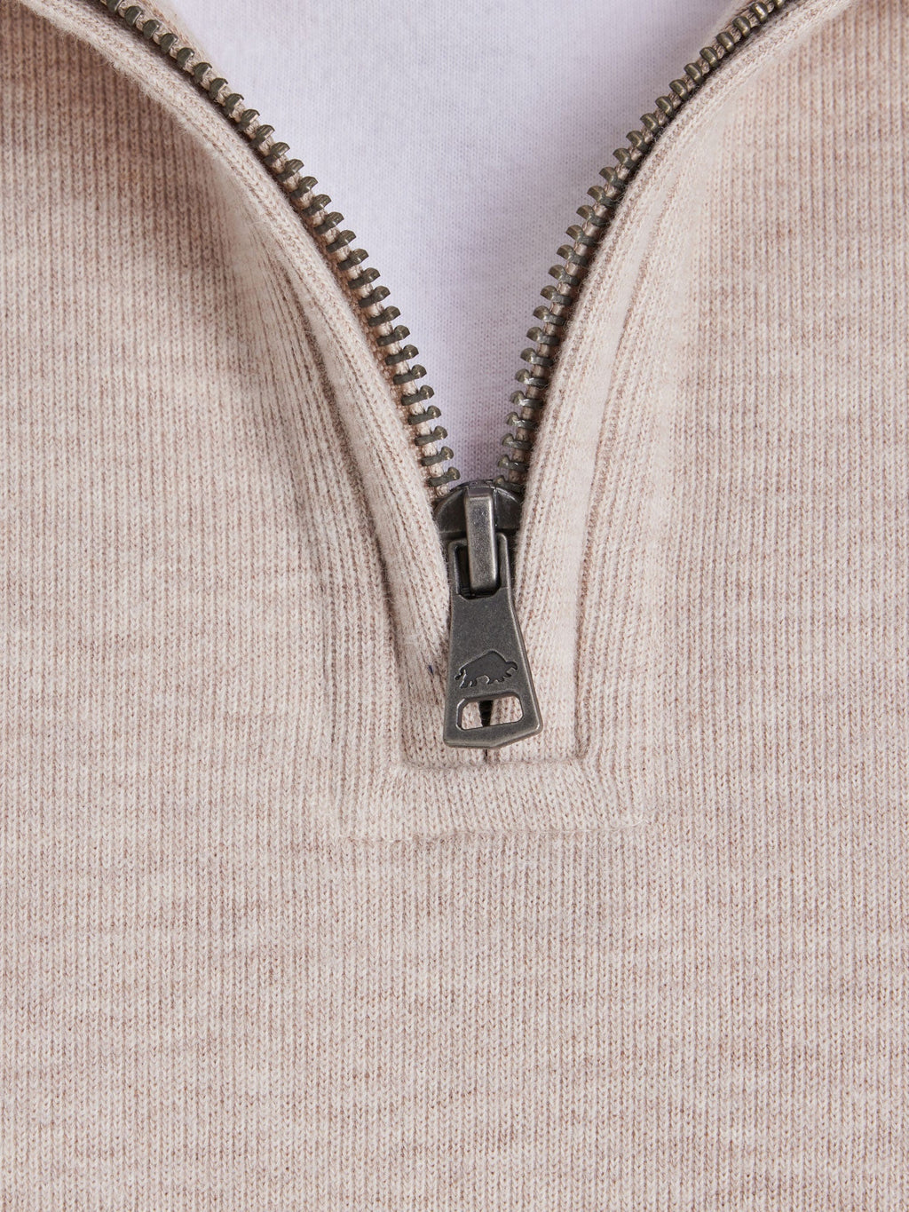 Classic French Rib Quarter Zip - Biscuit Clearance