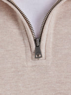 Classic French Rib Quarter Zip - Biscuit Clearance
