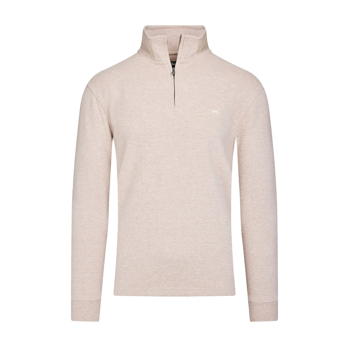 Classic French Rib Quarter Zip - Biscuit Clearance