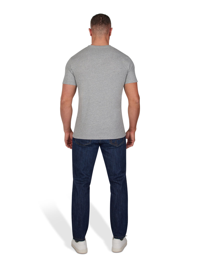 Classic Organic V Neck T-Shirt - Grey Marl