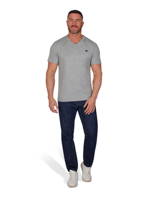 Classic Organic V Neck T-Shirt - Grey Marl