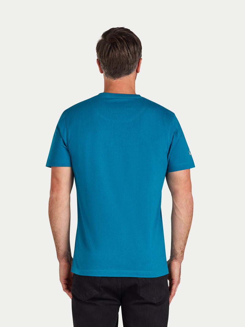 Stitch Embroidery Bull T-Shirt - Teal