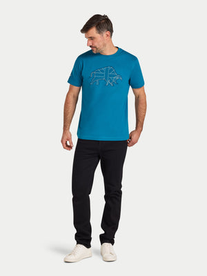 Stitch Embroidery Bull T-Shirt - Teal