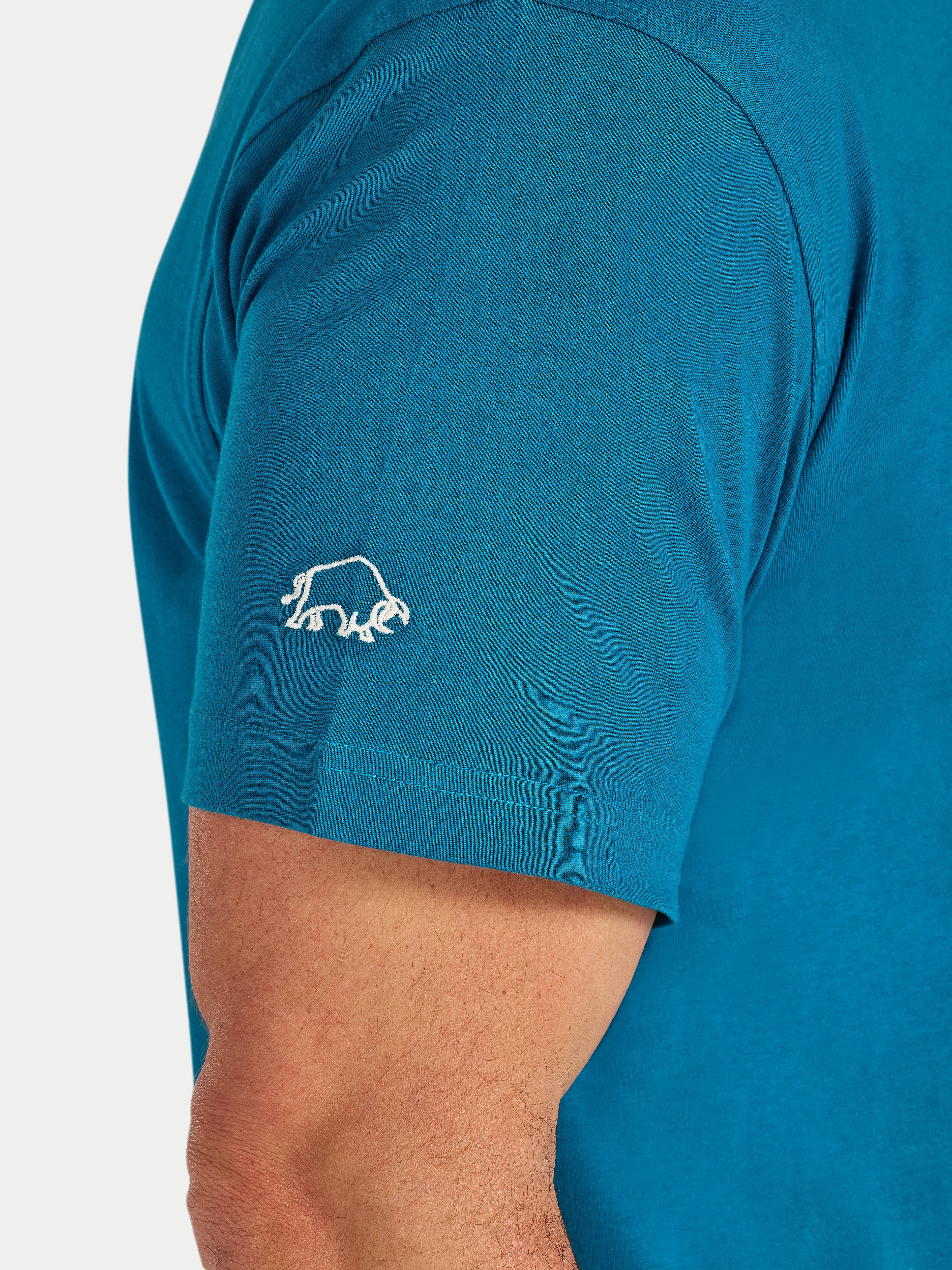 Stitch Embroidery Bull T-Shirt - Teal