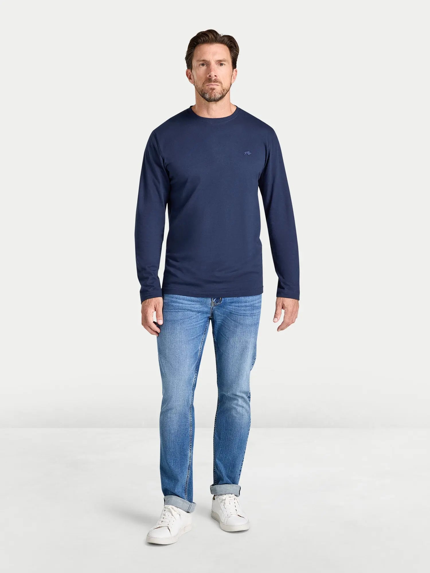 Classic Organic T-Shirt - Long Sleeve - Navy Raging Bull Clothing