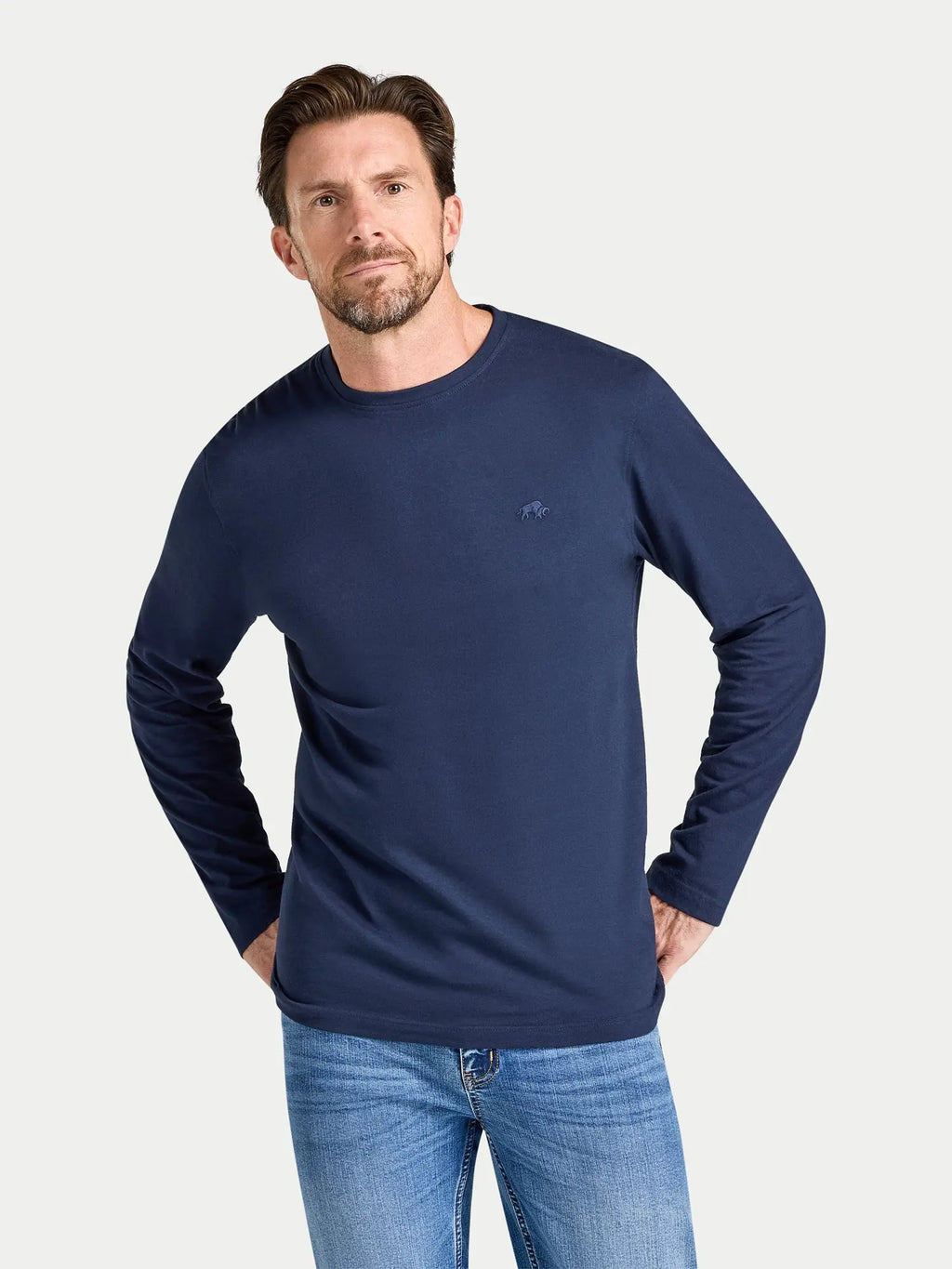 Classic Organic T-Shirt - Long Sleeve - Navy Raging Bull Clothing