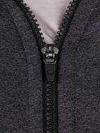 Zip Through Hoodie - Dark Grey Marl