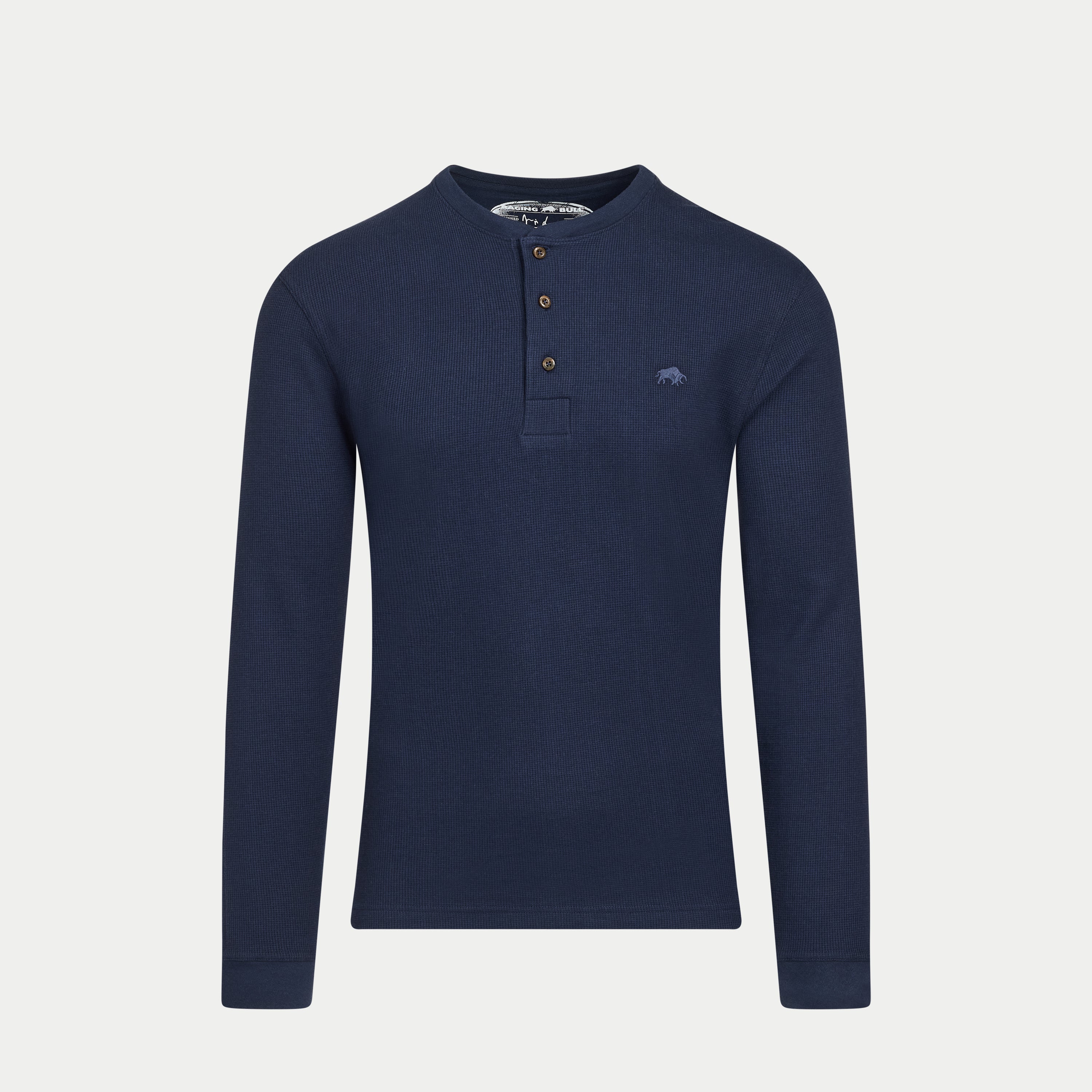 Henley Jersey Waffle - Navy