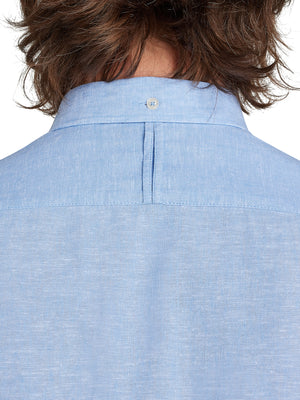 Short Sleeve Classic Linen Shirt - Sky Blue