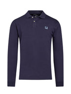 Long Sleeve Classic Jersey Patch Polo - Navy