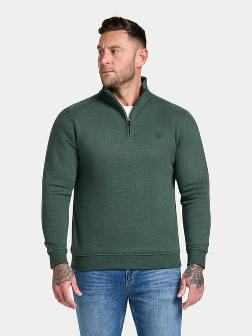 Classic Jersey Quarter Zip Sweat - Forest