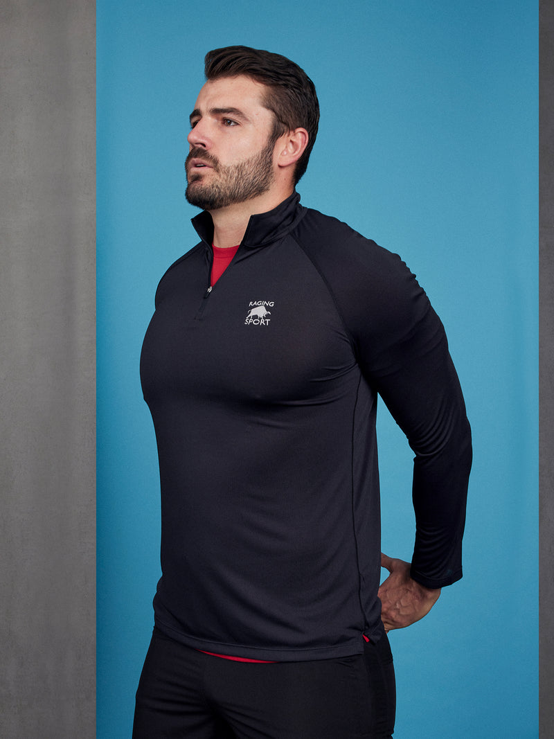 Performance Long Sleeve Quarter Zip - Black