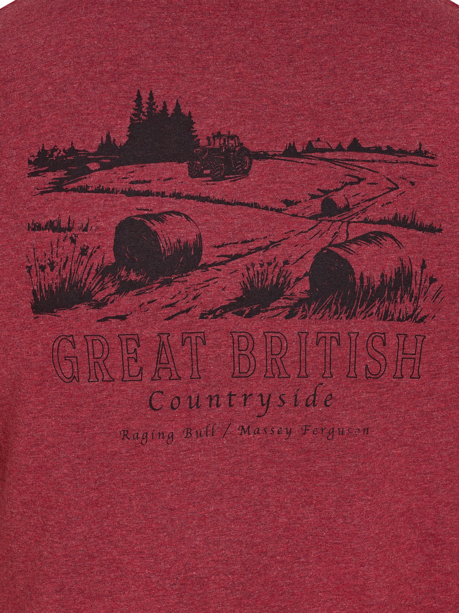 Massey Ferguson Field Back Print T-Shirt - Claret