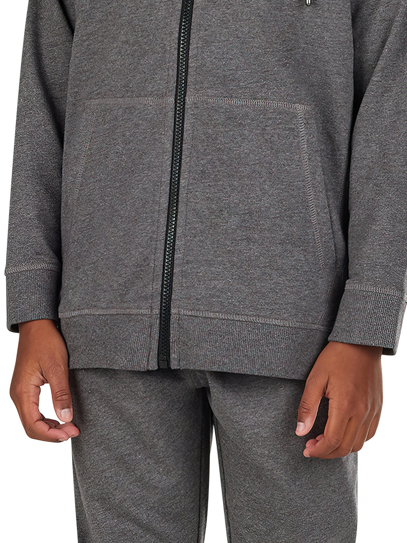 Zip Thru Hoodie - Dark Grey