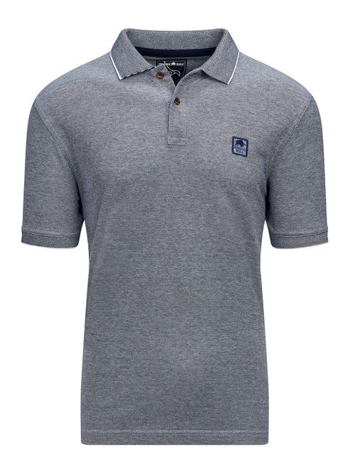 Men's Grey Marl Birdseye Pique Classic Short Sleeve Polo Shirt