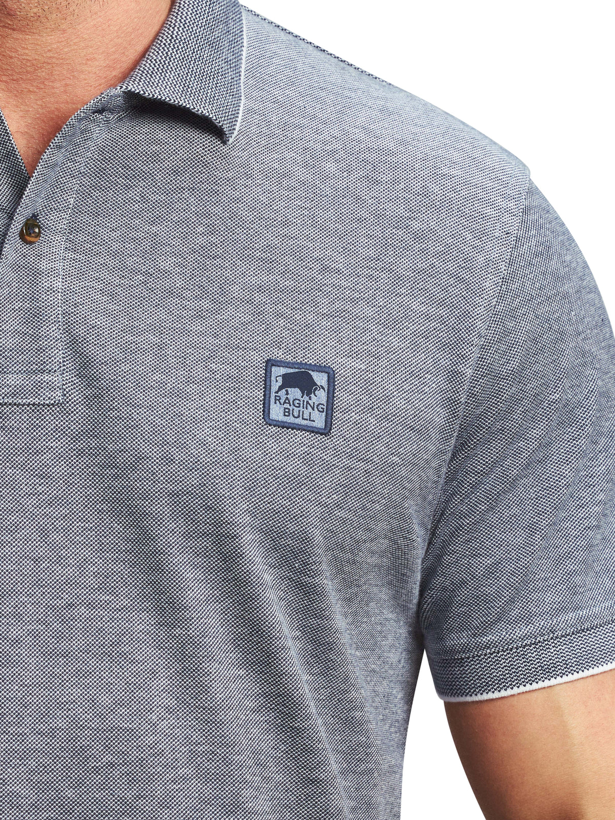 Embroidered Patch Birdseye Polo - Navy