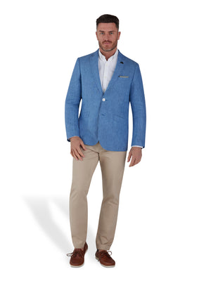 Linen Blazer - Mid Blue
