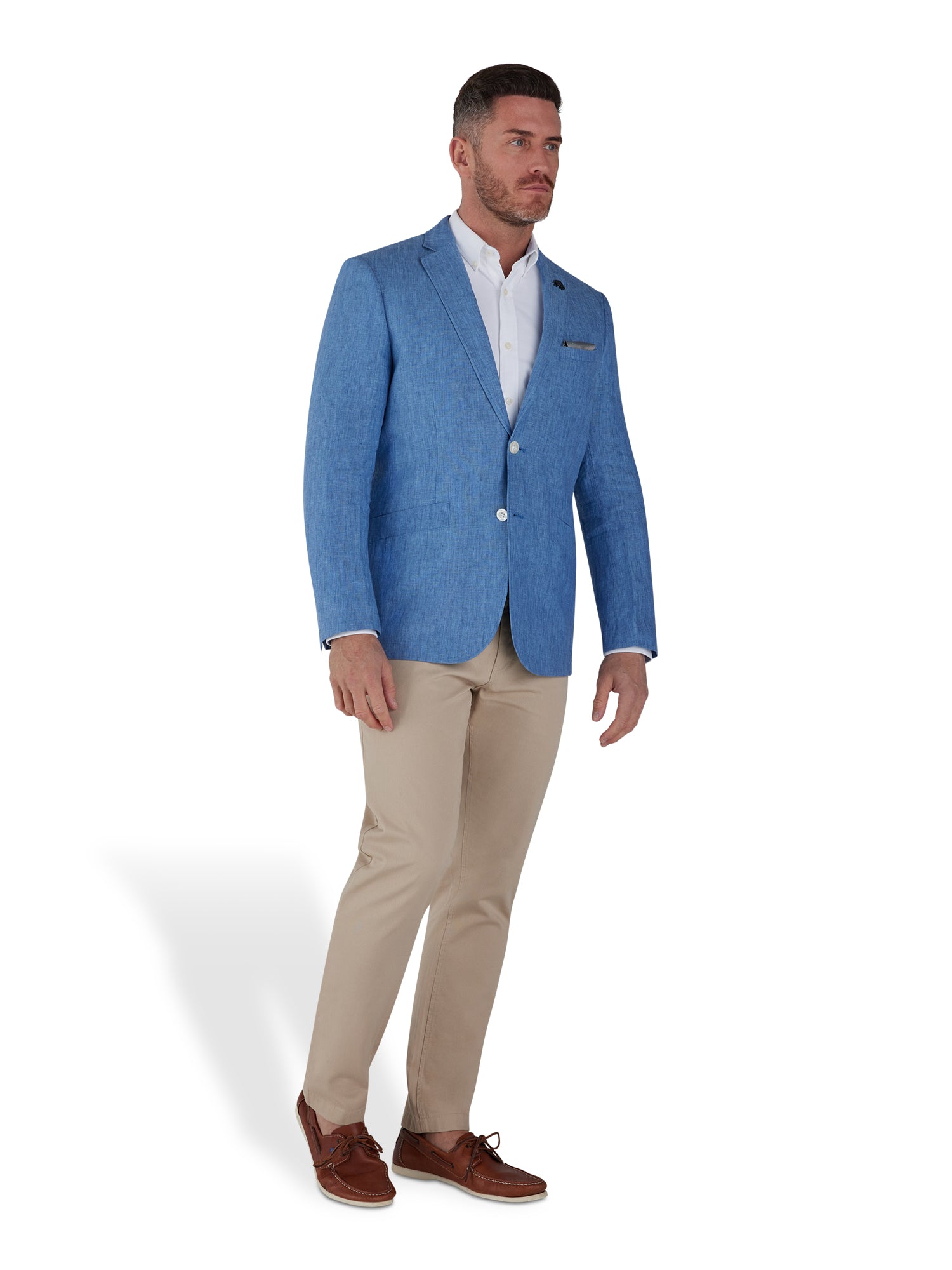 Linen Blazer - Mid Blue