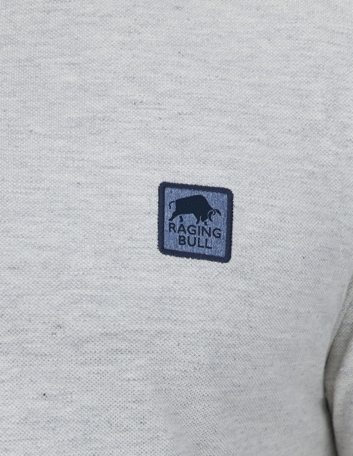 Pique Badge Polo - Light Grey Marl