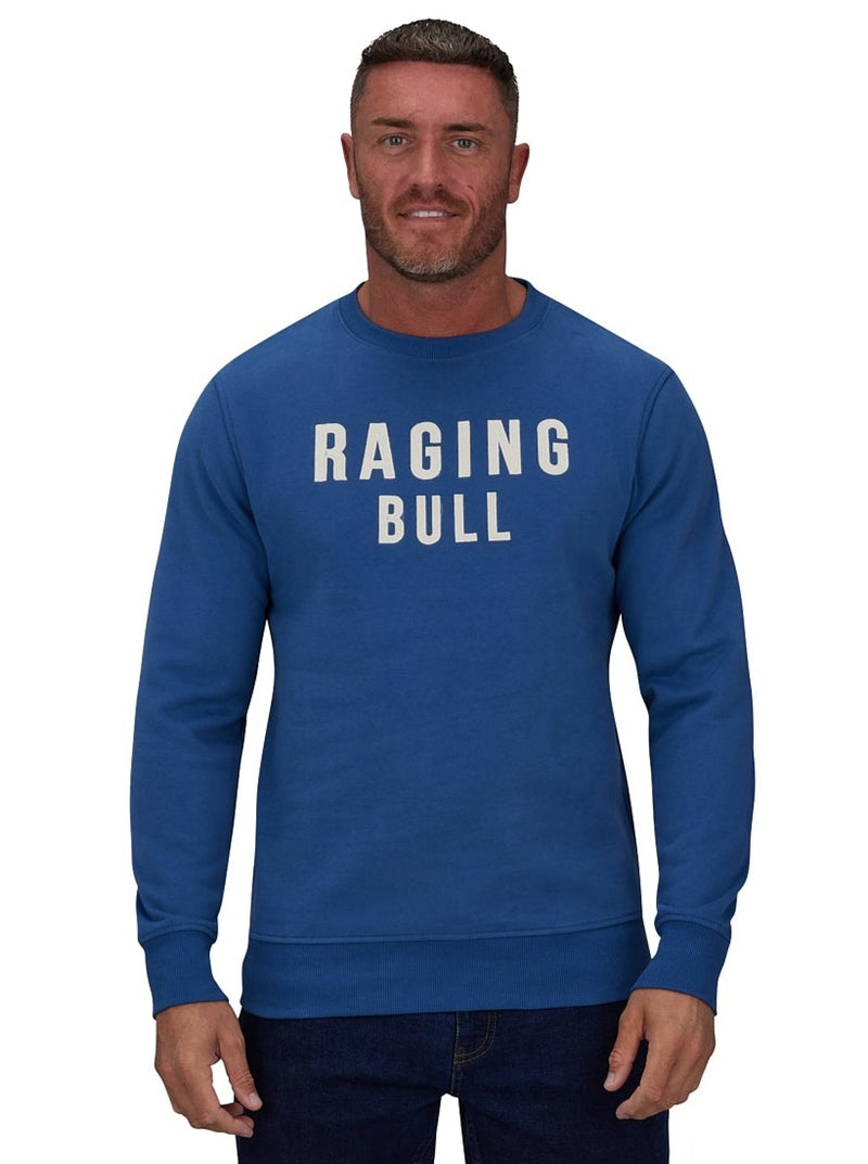 RB Applique Crew Neck Sweat - Mid Blue