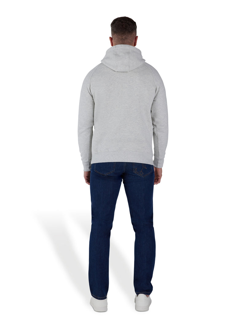 Raglan Sleeve Overhead Hoodie - Light Grey Marl