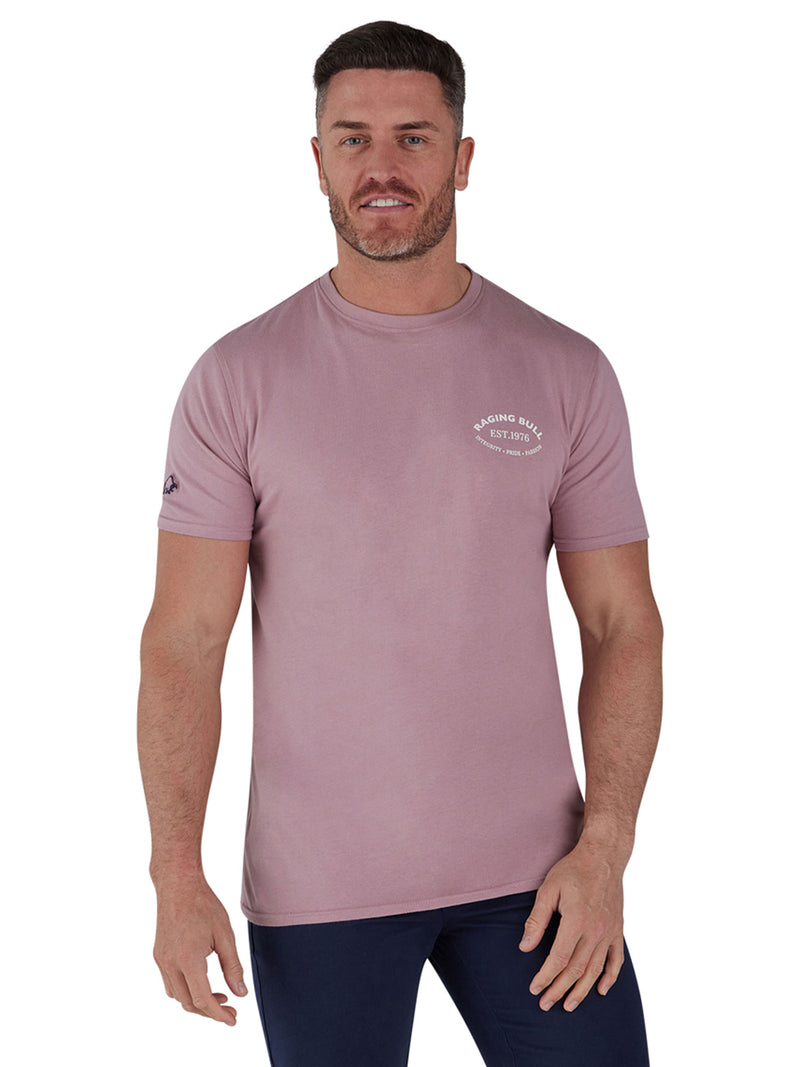 Chest Print T-Shirt - Rose