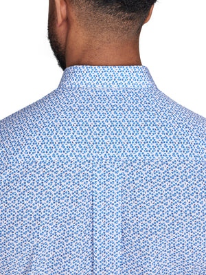 Long Sleeve Pentagon Pattern Shirt - Navy