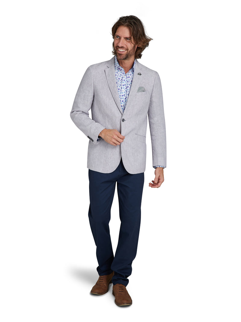Linen Blazer - Grey