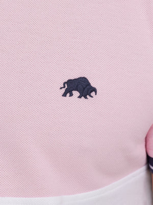 Contrast Panel Pique Polo - Pink