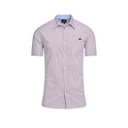 Short Sleeve Flower Geo Cotton Poplin Shirt - White