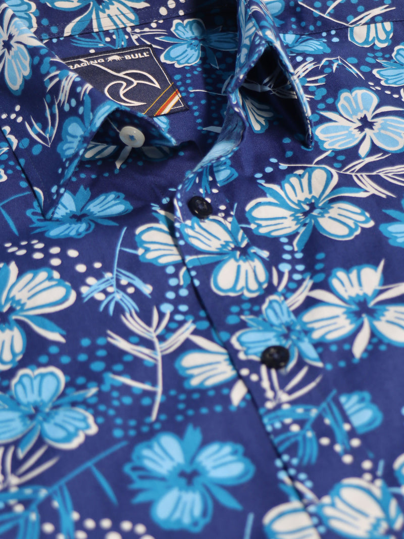 Short Sleeve Blossom Shirt - Navy