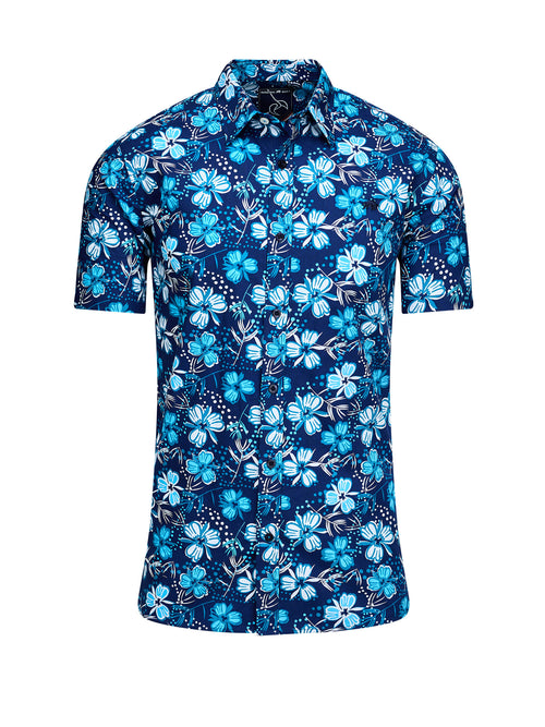 Short Sleeve Blossom Shirt - Navy