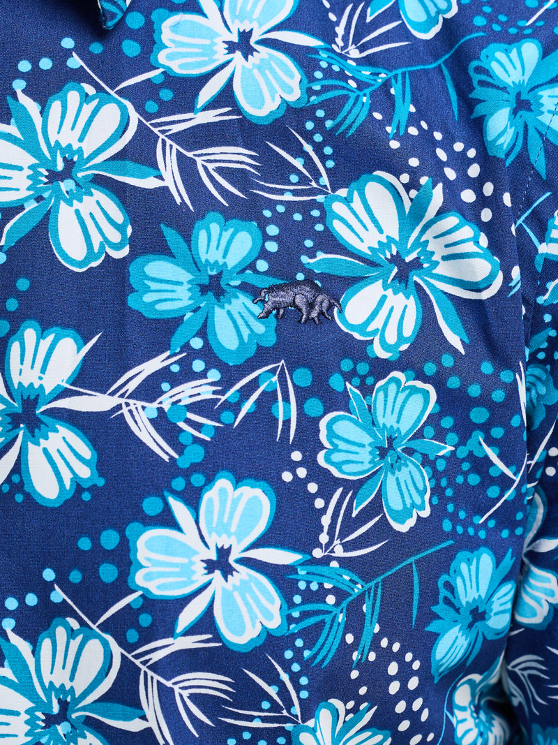 Short Sleeve Blossom Shirt - Navy