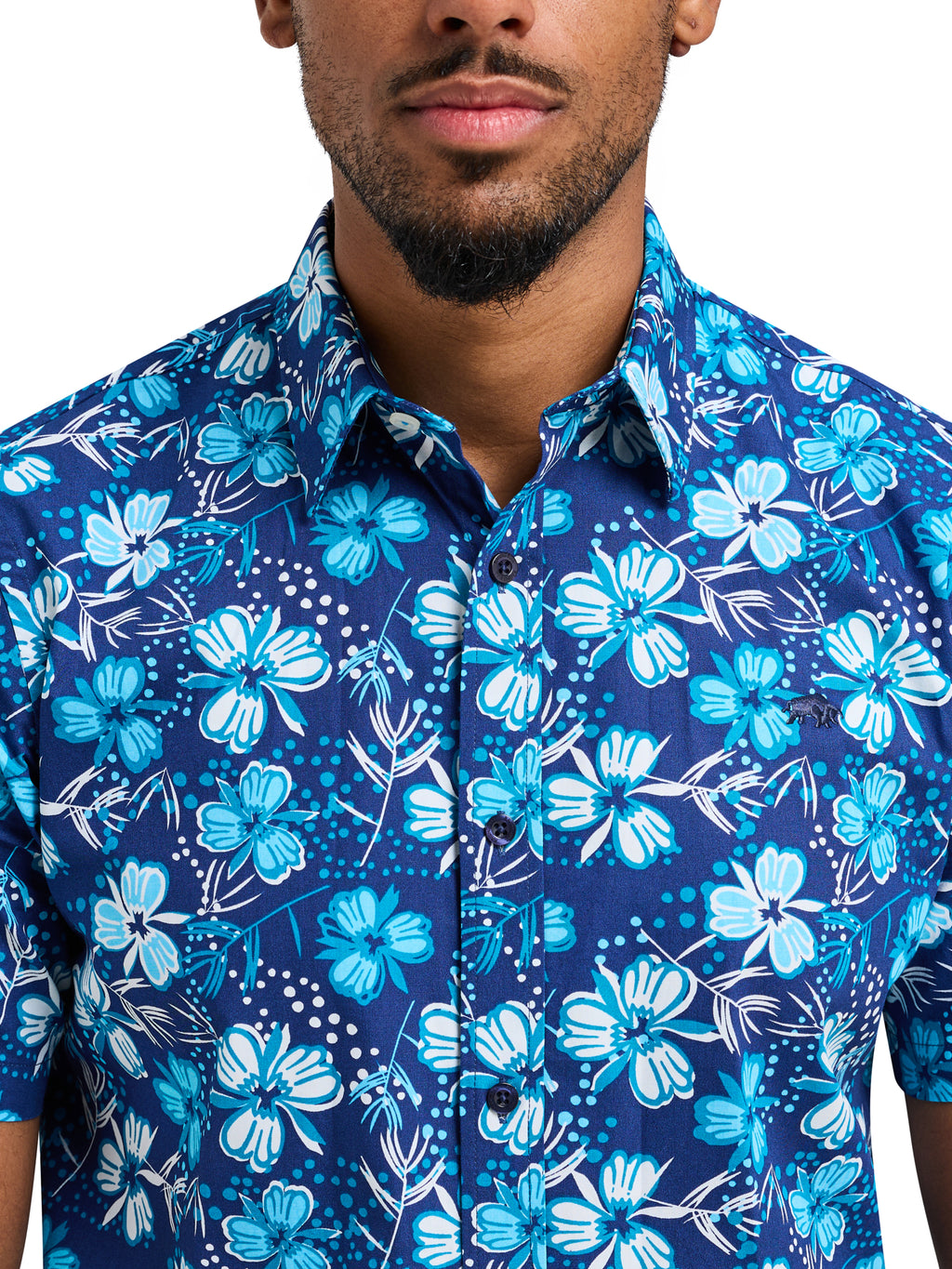 Short Sleeve Blossom Shirt - Navy