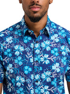Short Sleeve Blossom Shirt - Navy