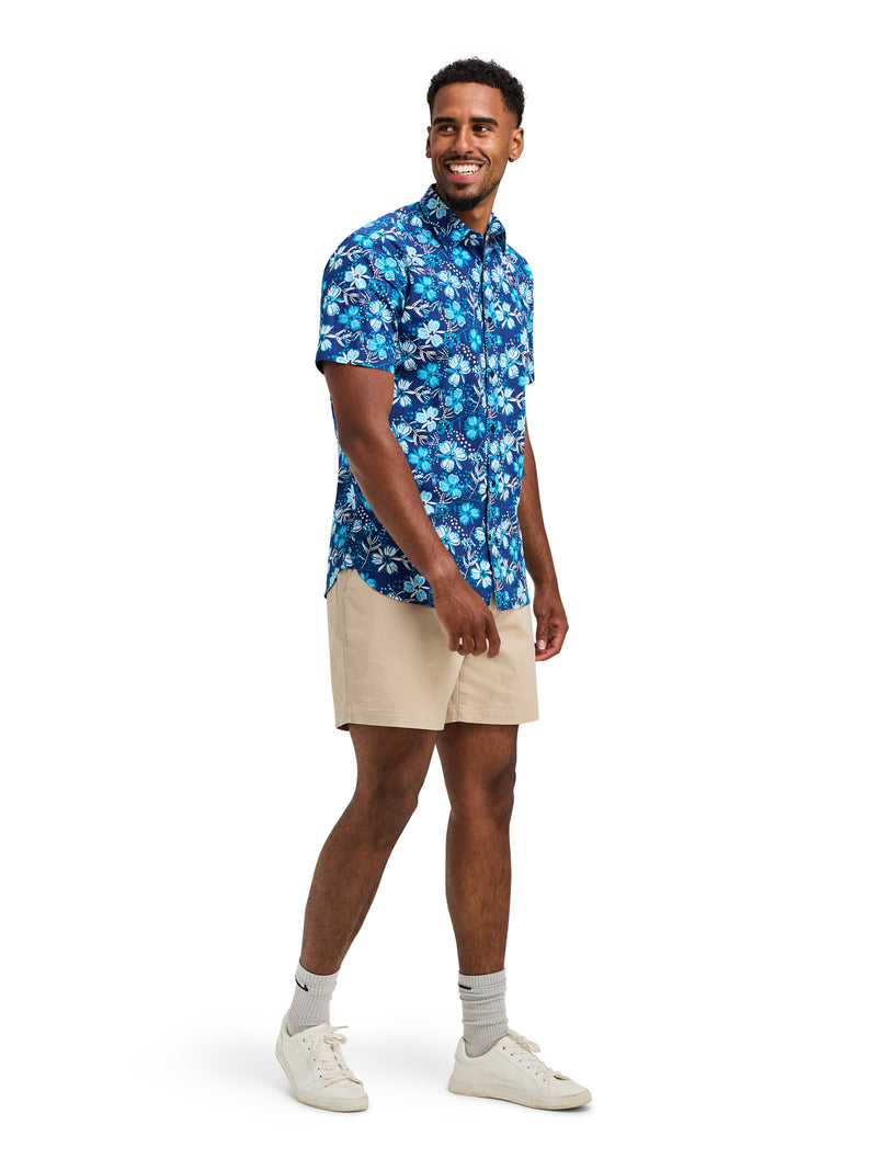 Short Sleeve Blossom Shirt - Navy