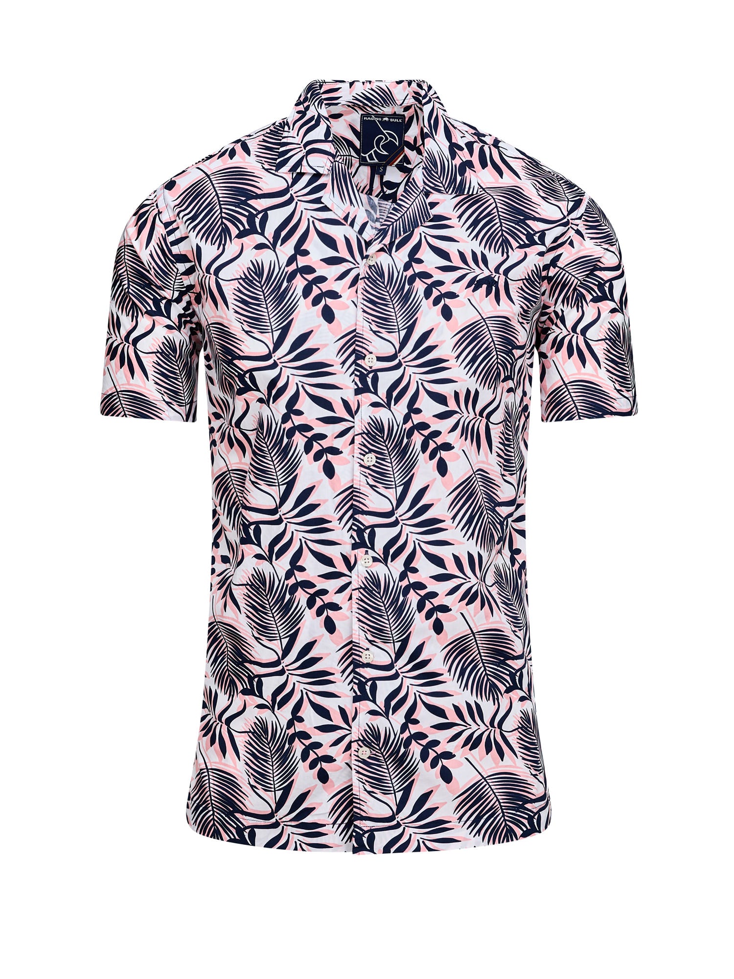 Short Sleeve Large Fern Shirt - Navy