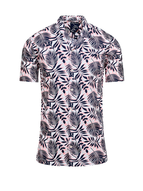 Short Sleeve Large Fern Shirt - Navy