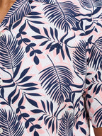 Short Sleeve Large Fern Shirt - Navy