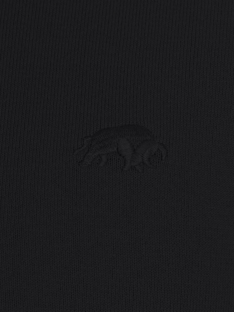 Short Sleeve Knitted Polo - Black