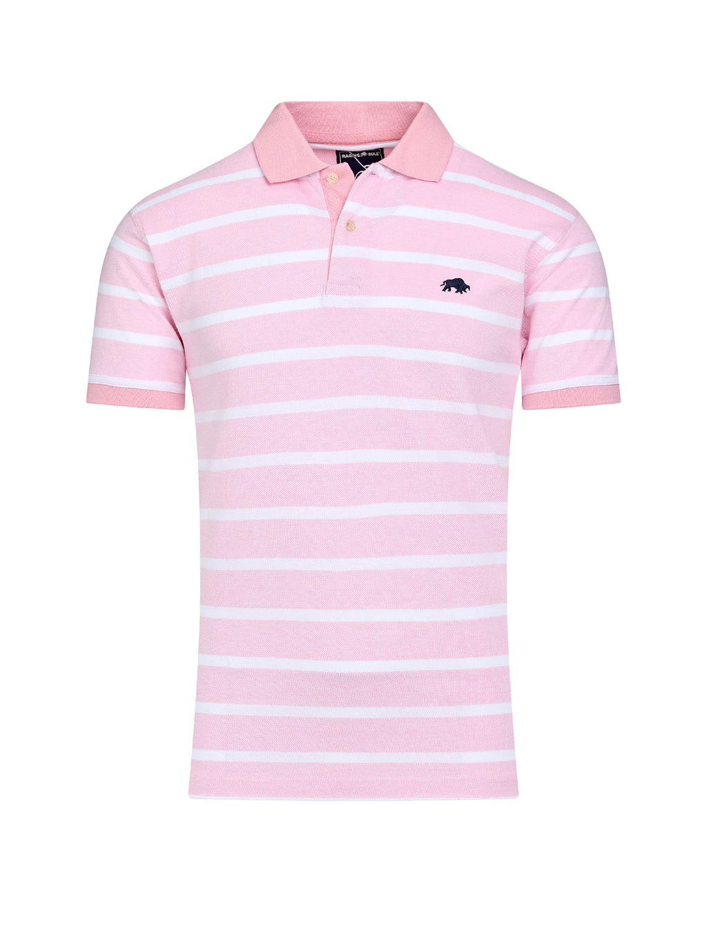 Birdseye Stripe Pique Polo - Pink