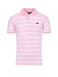 Birdseye Stripe Pique Polo - Pink