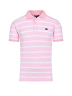 Birdseye Stripe Pique Polo - Pink