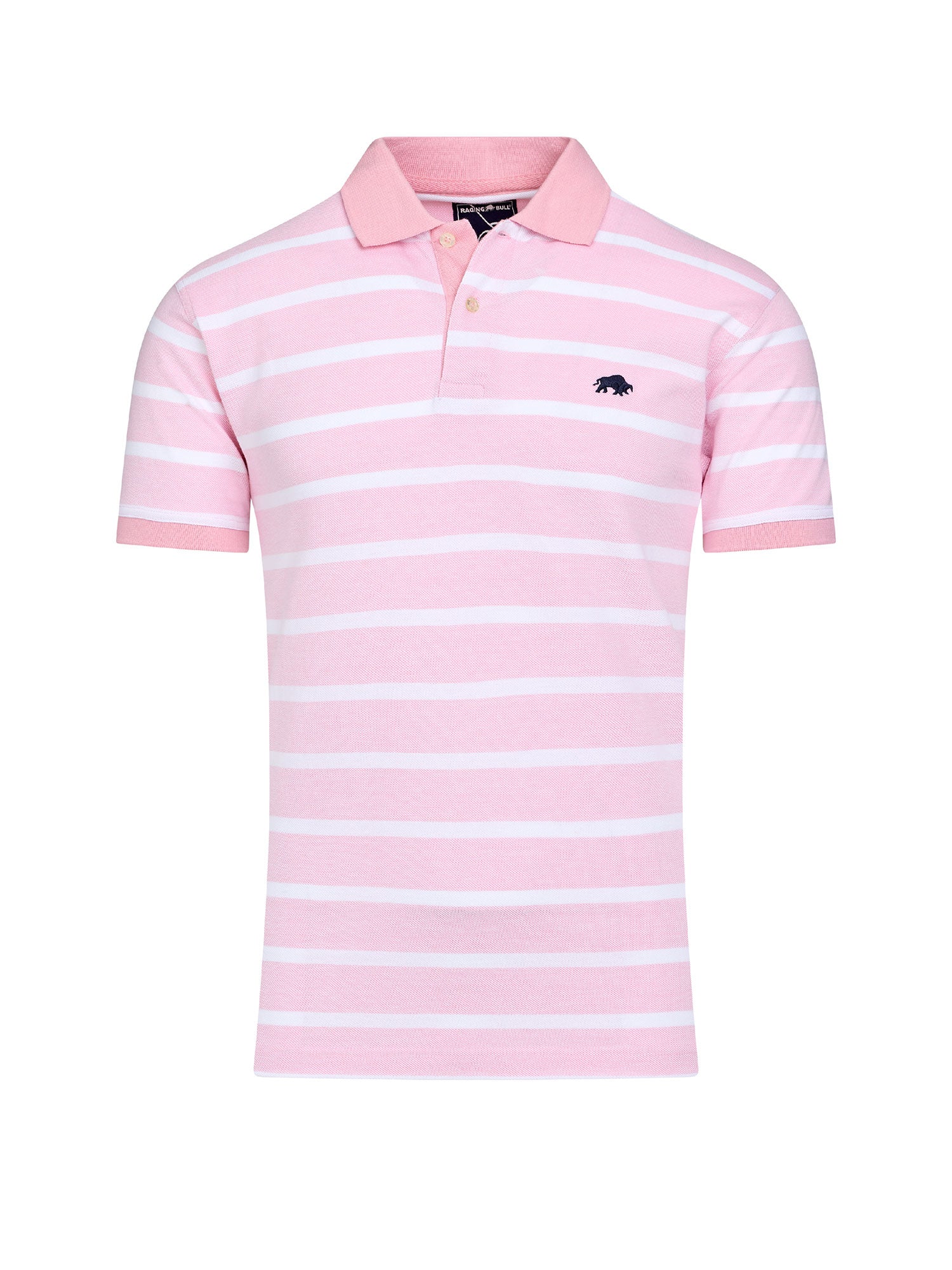 Birdseye Stripe Pique Polo - Pink